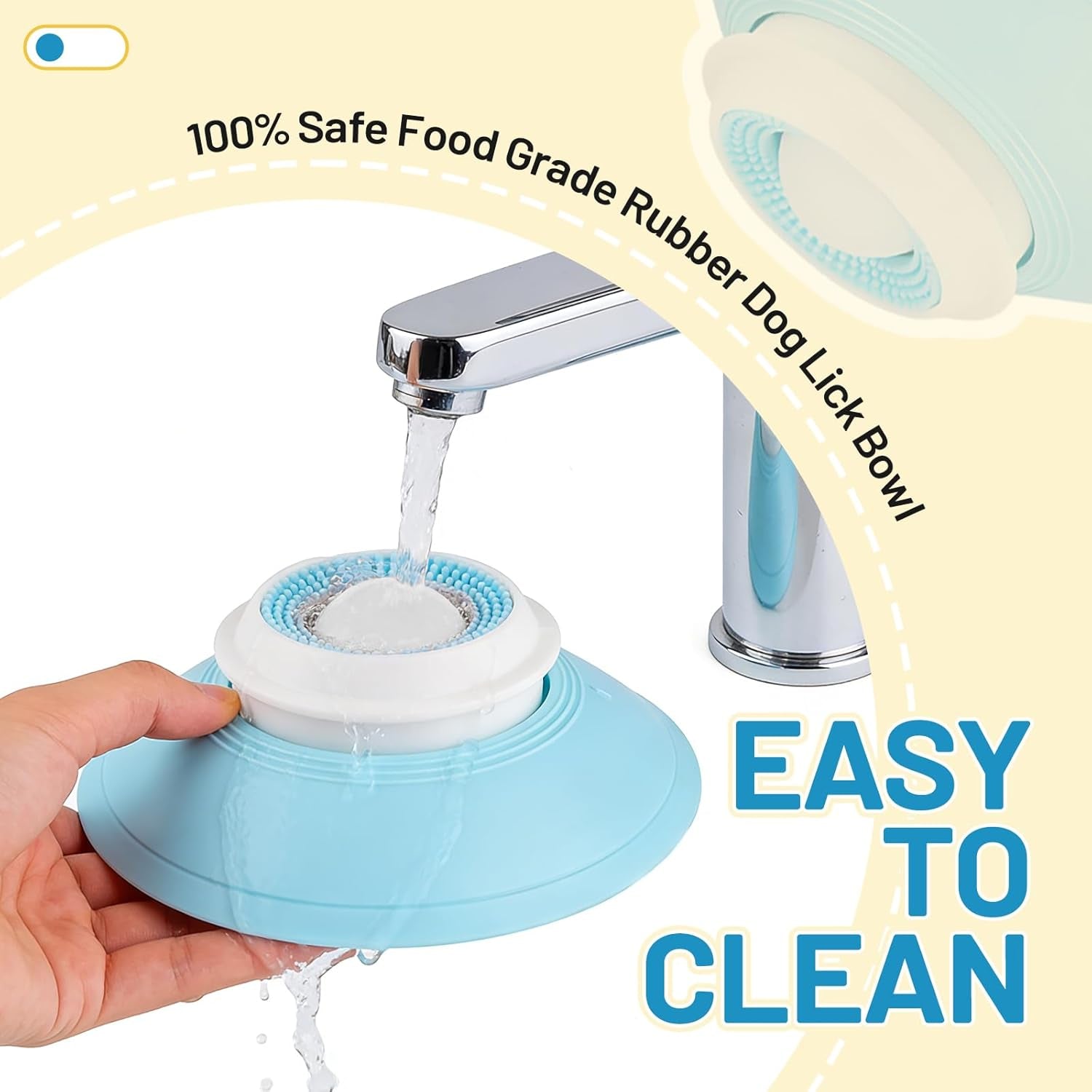Cat Slow Feeder for Liquid/Wet Foods, Anxiety Relief Puppy Lick Bowl Treat Toy, anti Slip Pet Bowls Dogs Cats Licking Ball Treat Dispenser for Small Medium Large Breeds
